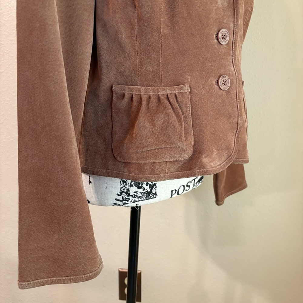 Vintage Live a Little Brown Suede Blazer - Picture 7 of 14